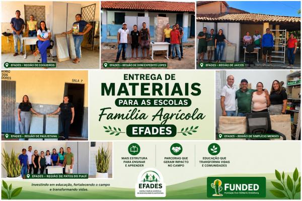 EFADES recebem materiais escolares da Fundação Dom Edilberto Dinkelborg