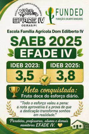 EFADES se destacam na nota do IDEB/SAEB 2025