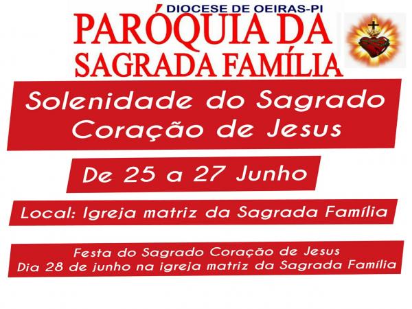 Paróquia da Sagrada Família convida para solenidade do Sagrado Coração de Jesus