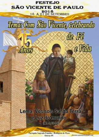 Confira a programação do festejo de São Vicente de Paulo-2018