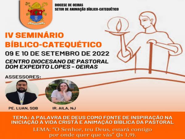  Diocese de Oeiras realizará IV Seminário  Bíblico-Catequético
