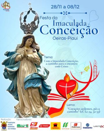 Divulgada a programação do festejo da Imaculada Conceição em Oeiras