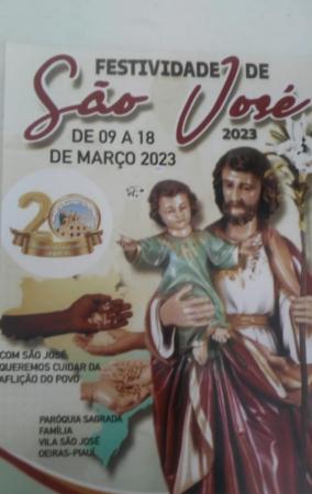 Começa nesta quinta-feira Festejo de São José em Oeiras