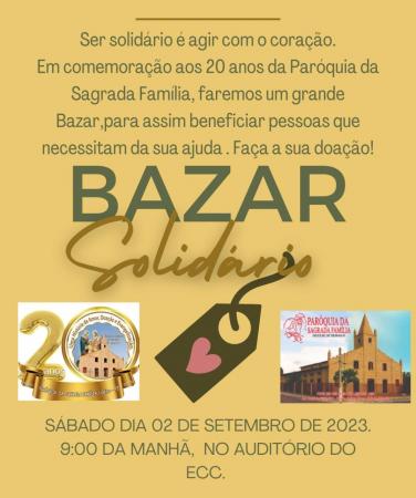 Paróquia da Sagrada Família realizará bazar solidário para famílias necessitadas em Oeiras