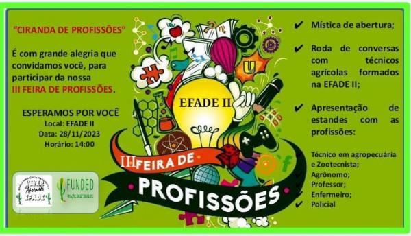  EFADES II e III realizará Feira das Profissões em Paquetá municipio de São João da Varjota e Cajazeiras do Piauí