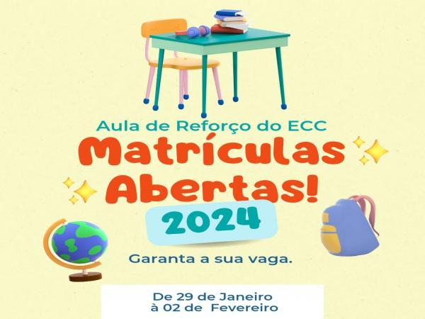 Estão abertas as inscrições para aula de reforço no ECC