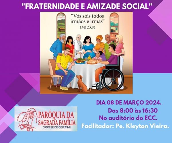 60 ANOS DA CF- Paróquia da Sagrada Família promoverá encontro de Formação Pastoral Social- Campanha da Fraternidade 2024