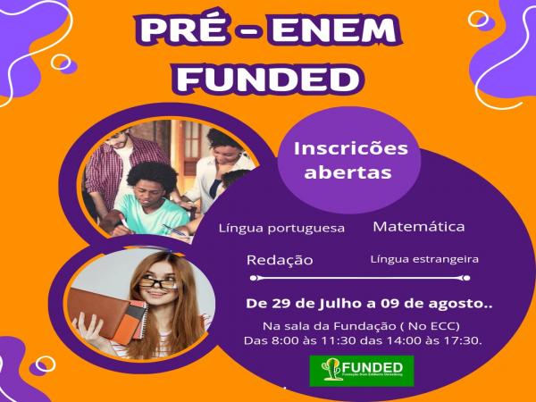A Fundação Dom Edilberto abre inscrições para Pré-Enem 2024